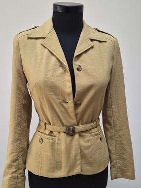 Tailored Tan Belted Blazer Jacket